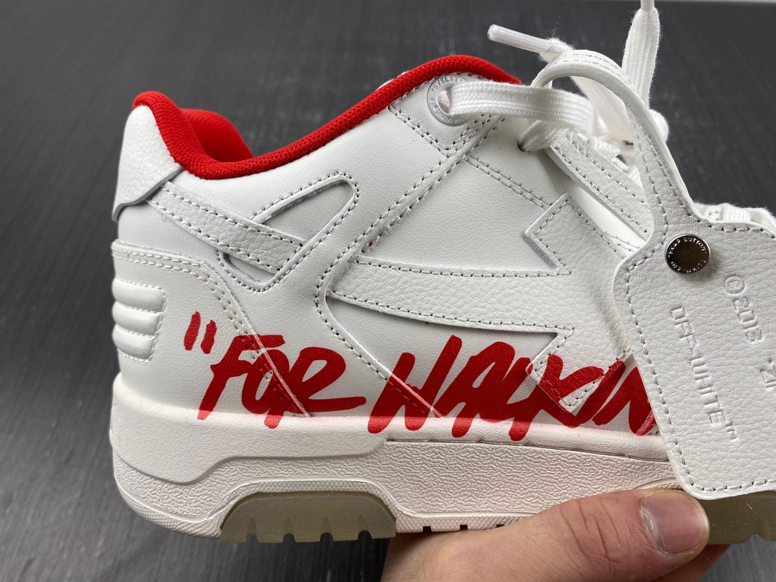 OF™ C/O VIRGIL ABLOH OUT OF OFFICE LOW-TOP LEATHER SNEAKERS ‘OOO“