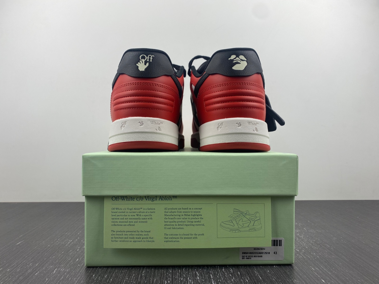 OF™ C/O VIRGIL ABLOH OUT OF OFFICE LOW-TOP LEATHER SNEAKERS ‘OOO“