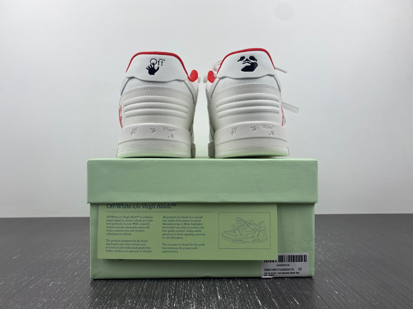 OF™ C/O VIRGIL ABLOH OUT OF OFFICE LOW-TOP LEATHER SNEAKERS ‘OOO“