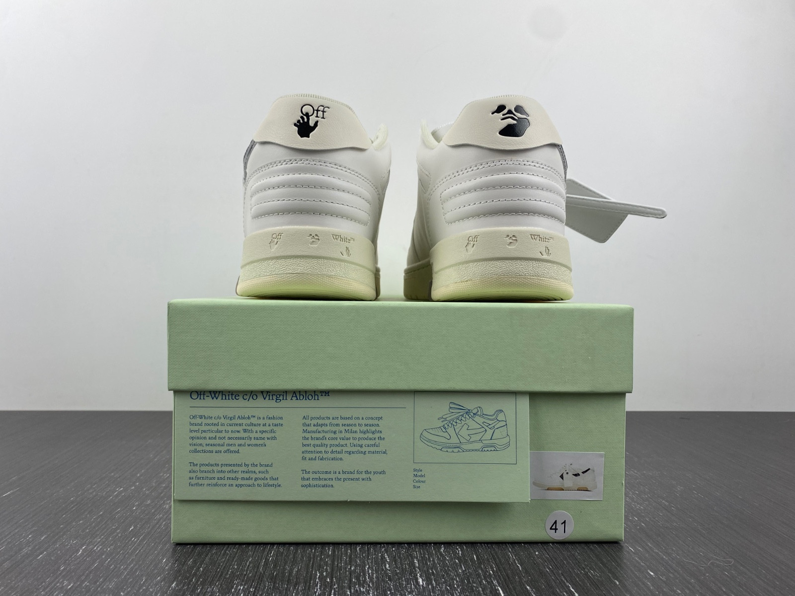 OF™ C/O VIRGIL ABLOH OUT OF OFFICE LOW-TOP LEATHER SNEAKERS ‘OOO“