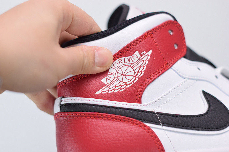 AIR JORDAN 1 MID WHITE BLACK GYM RED 554724-116