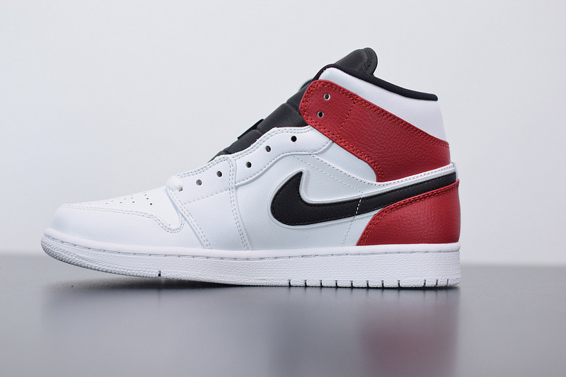 AIR JORDAN 1 MID WHITE BLACK GYM RED 554724-116