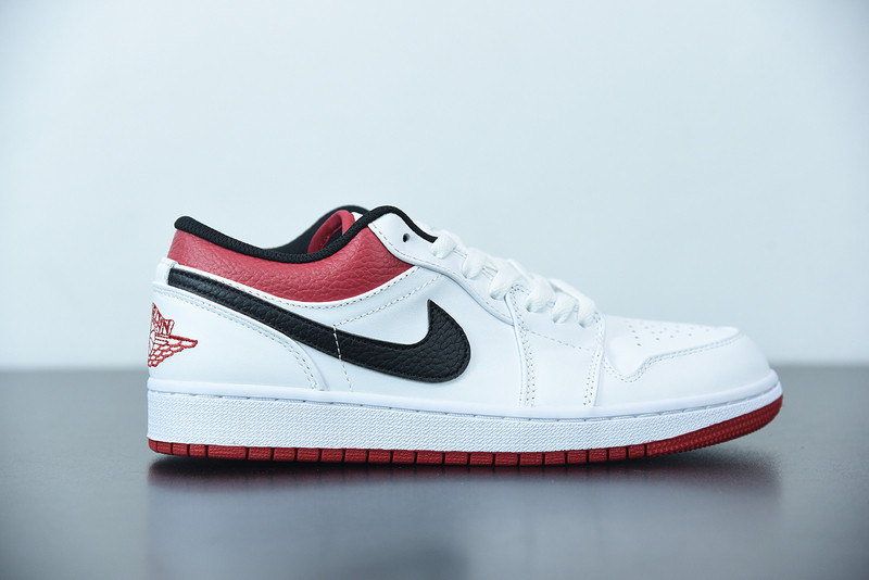 AIR JORDAN 1 LOW WHITE UNIVERSITY RED BLACK 553558-118