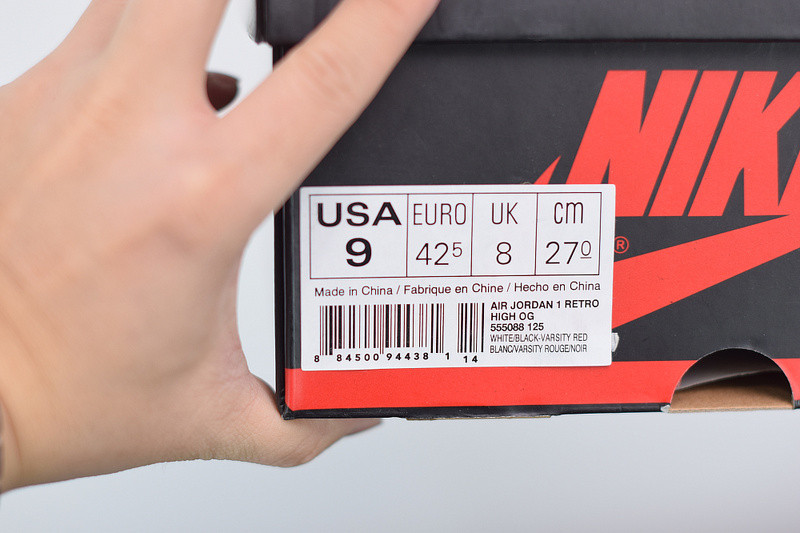 AIR JORDAN 1 RETRO HIGH OG "BLACK TOE 2016 RELEASE" 555088-125