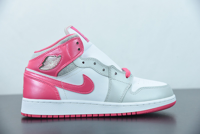 AIR JORDAN 1 MID GS ''PLATINUM PINK'' 555112-109