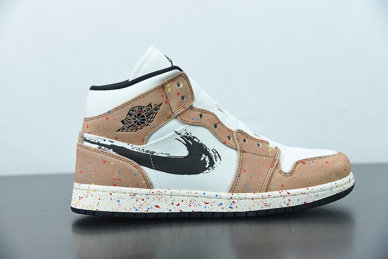 AIR JORDAN 1 MID SE ''BRUSHSTROKE PAINT SPLATTER'' DA8005-100