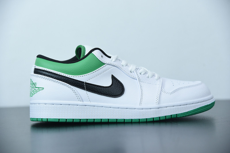 AIR JORDAN 1 LOW WHITE LUCKY GREEN BLACK 553558-129