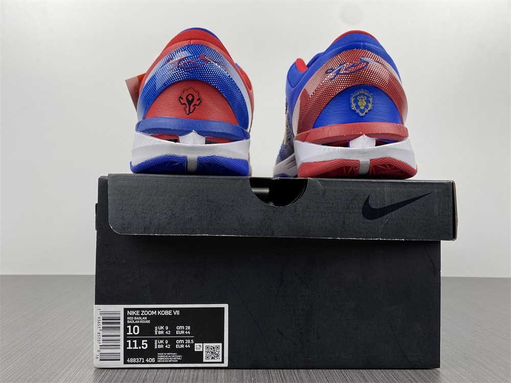 NIKE ZOOM KOBE VII RLX RED BLUE METALLIC GOLD 488371-406