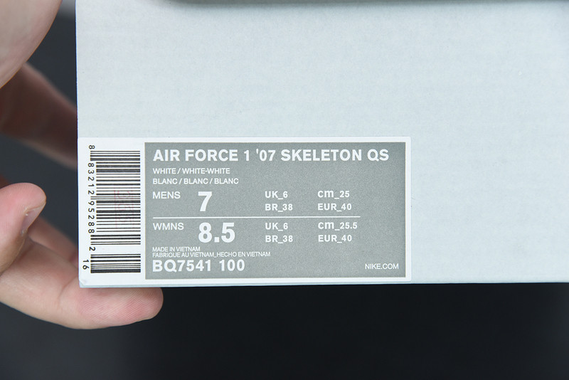 NIKE AIR FORCE 1 LOW SKELETON HALLOWEEN (2018) BQ7541-100
