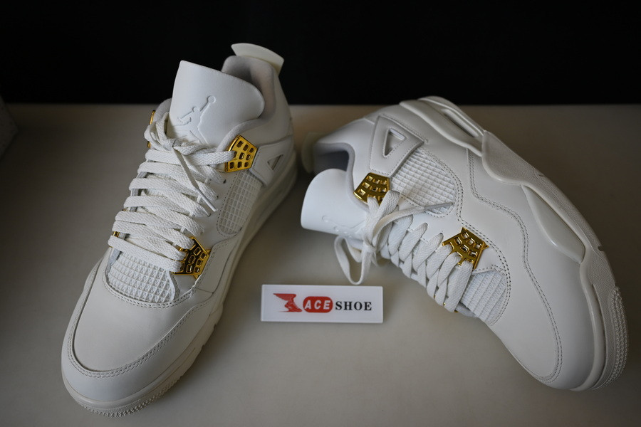 Air Jordan 4 Sail Metallic Gold Black AQ9129-170