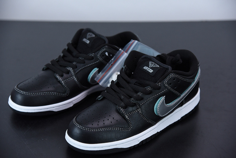 nike sb dunk low black x Di*m*nd supply x co bv1310-001