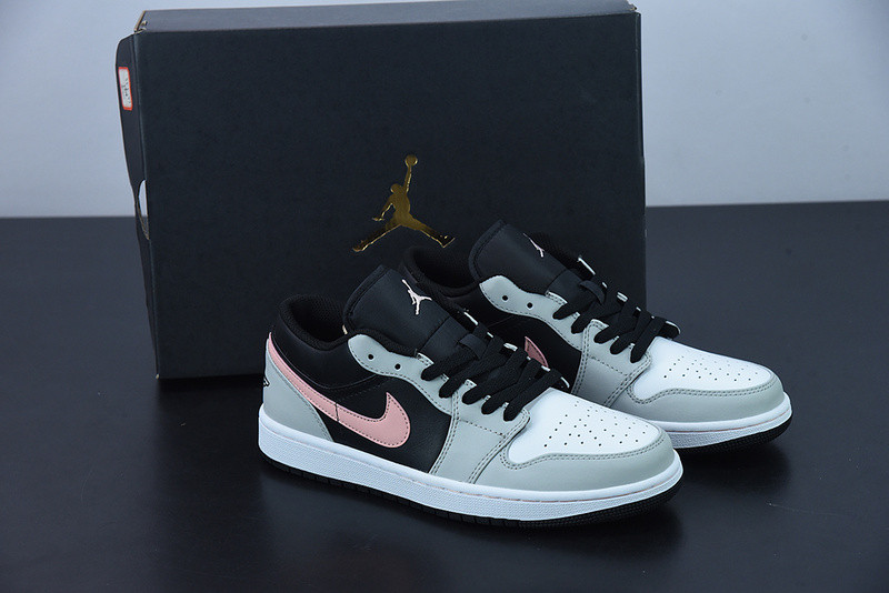 AIR JORDAN 1 LOW WHITE GREY BLACK PINK 553558-062