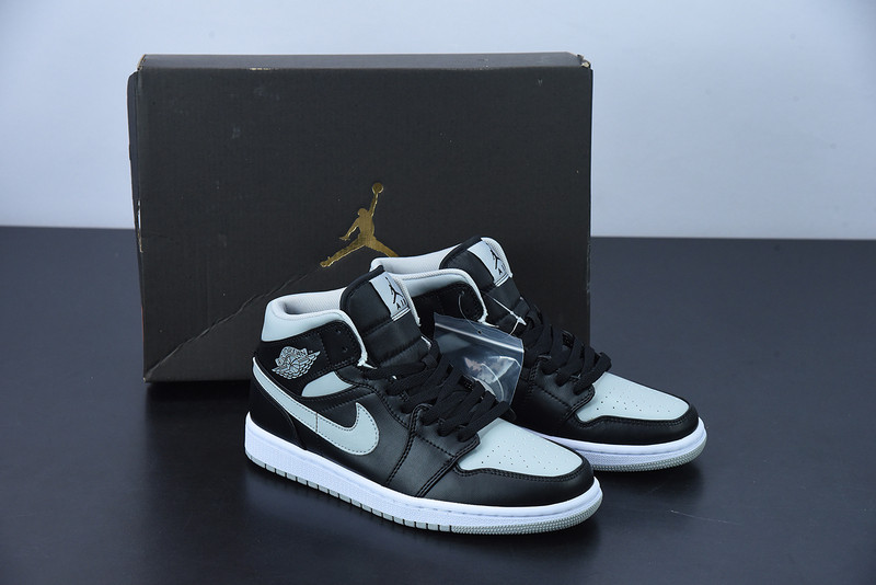 AIR JORDAN 1 MID BLACK CREY BQ6472-007
