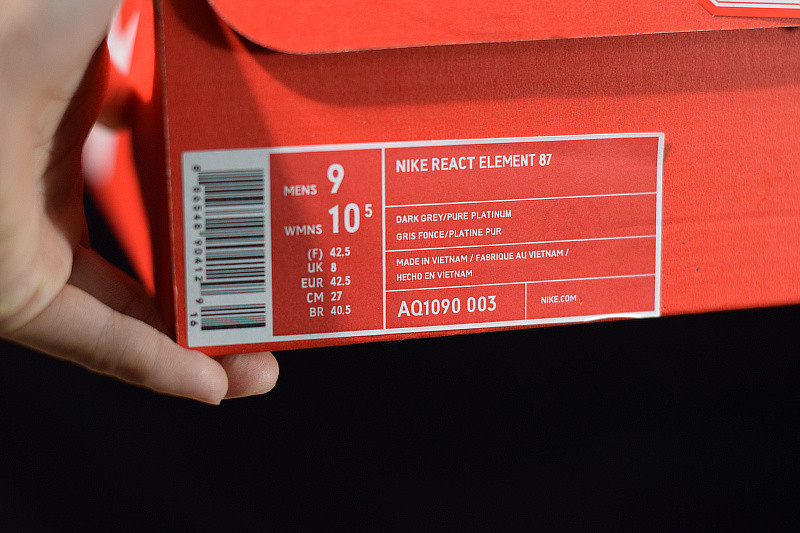 NIKE REACT ELEMENT 87 DARK GREY PHOTO BLUE AQ1090-003