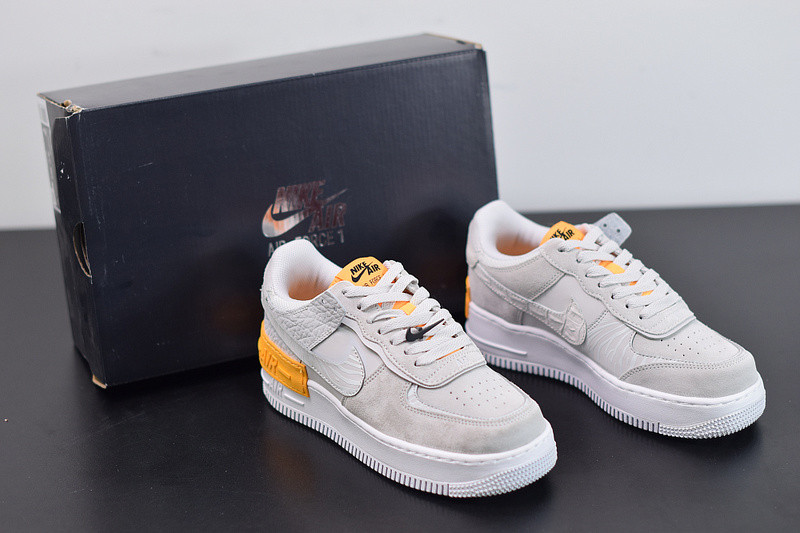 NIKE AIR FORCE 1 SHADOW VAST GREY LASTER ORANGE CU3446-001