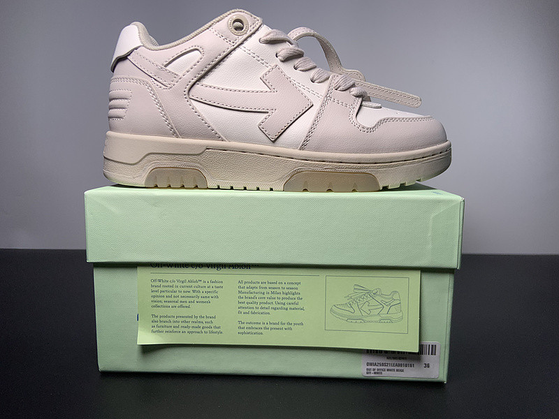 OF™ C/O VIRGIL ABLOH OUT OF OFFICE LOW-TOP LEATHER SNEAKERS ‘OOO“
