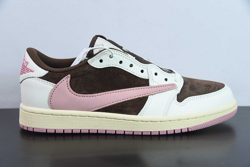TRAVIS SCOTT X AIR JORDAN 1 LOW OG “DARK PONY/PINK OXFORD” DZ4137-206