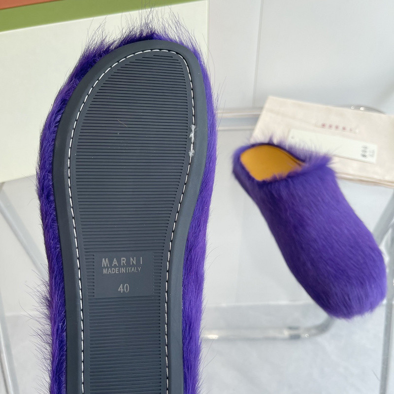 Marni calf hair slippers