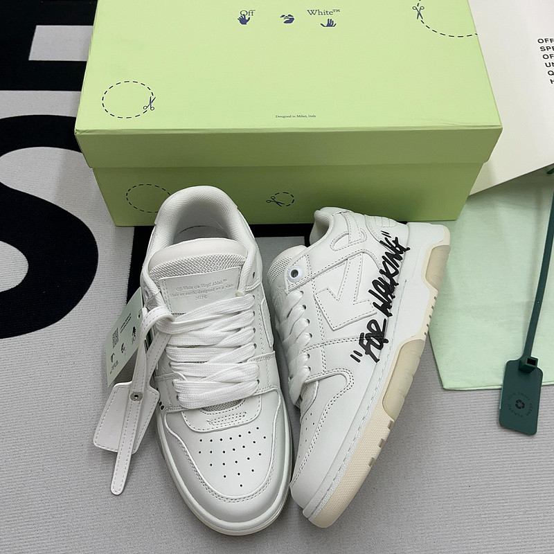 OF™ C/O VIRGIL ABLOH OUT OF OFFICE LOW-TOP LEATHER SNEAKERS ‘OOO“