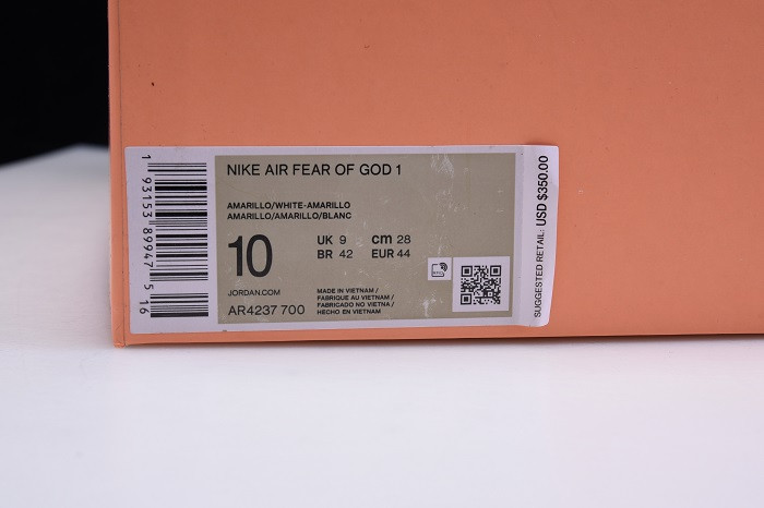 NIKE AIR FEAR OF GOD 1 YELLOW AMARILLO AR4237-700