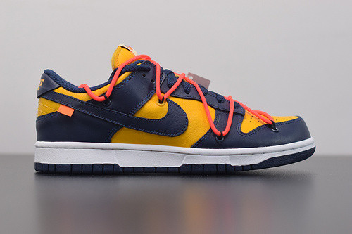 OF NIKE DUNK LOW LEATHER BLUE&YELLOW CT0856-700​​​​​​​